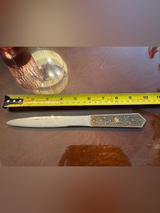 Other - Antique Decorative Silver-Tone brass Letter Opener with Ornate Handle